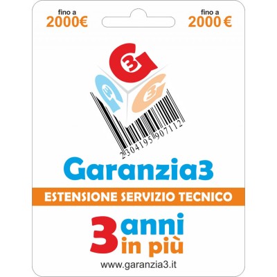 Garanzia 3 Estensione del servizio tecnico 3 Anni - Fino a 2000 €